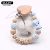 Nouveau bricolage dessin animé mignon Koala Silicone motif en bois personnalisé nom bébé sucette Clips chaîne BPA gratuit enfant titulaire cadeau ► Photo 2/6