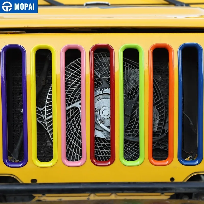 MOPAI гоночные грили для Jeep Wrangler 1997-2006 автомобиля Передняя сетчатая решетка крышки украшения для Jeep Wrangler TJ автомобильные аксессуары