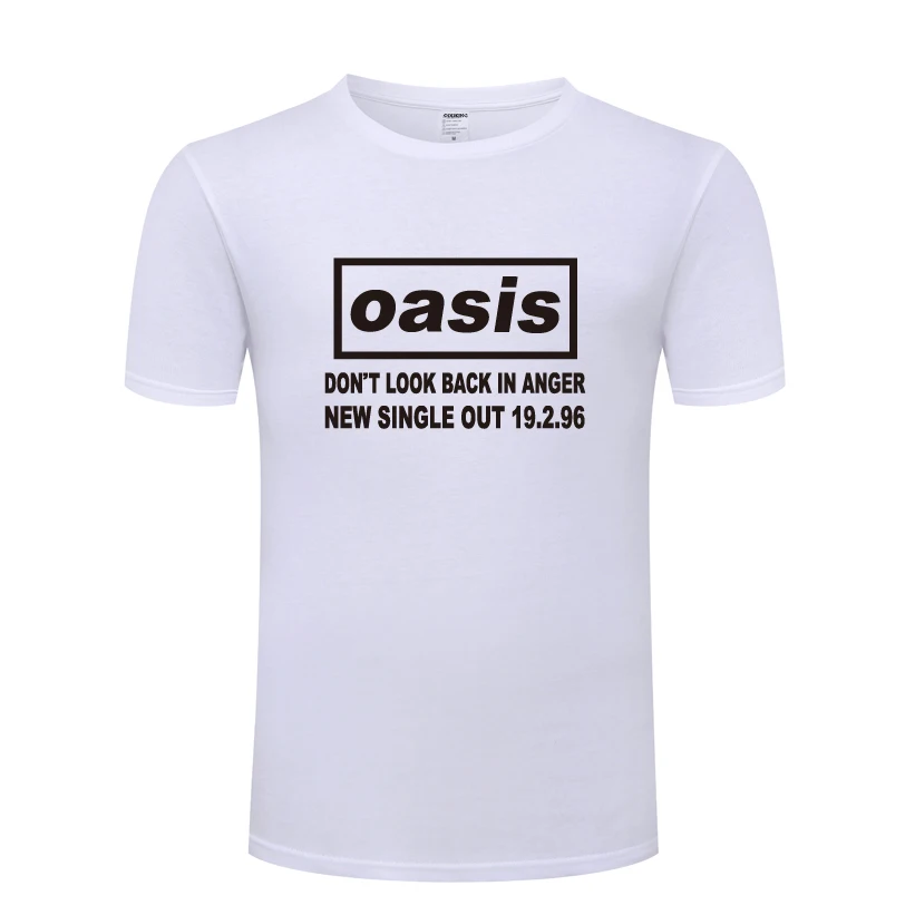 Мужская футболка с круглым вырезом Oasis Rock Band повседневная хлопковая коротким
