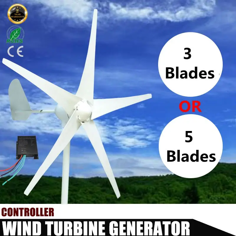 

400W DC 12V 24V 3/5 Blade Wind Turbines Generator with windmill Charge Controller Wind Power Generator