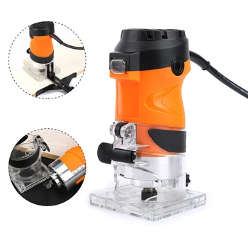 

Pro 6mm 1/4" Electric Trimmer Woodworking Carving Machine 680W Power Tool for Wood Palm Edge Router Trim Carpentry