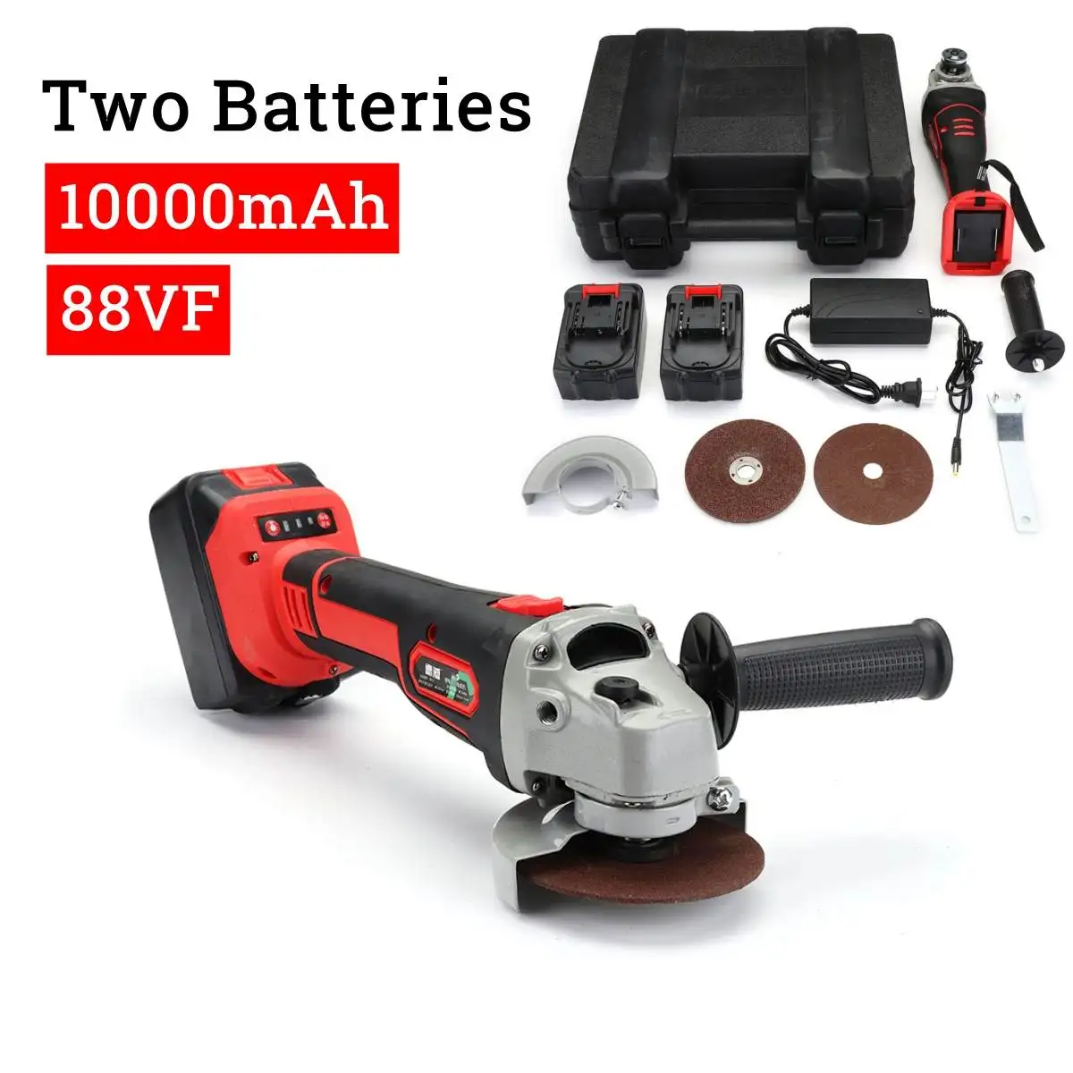 88vf Electric Disc Cordless Angle Grinder 1000mah battery with Cutting