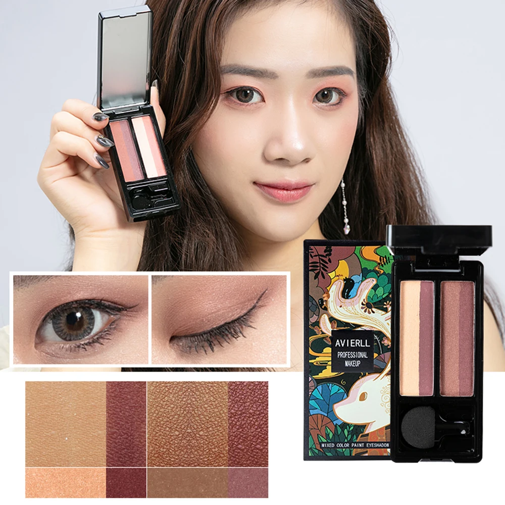 

Women Eye Shadow Palette Mixed Color Paint Eyeshadow Powder Gradient Double Layer Four Colors Professional Makeup Cosmetics