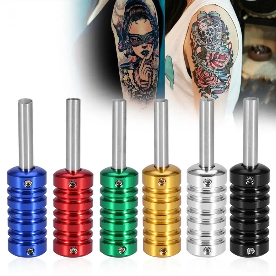 

Tattoo Machine Grip Tube Reusable With Back Stem Aluminium Alloy Tattoo Handle Tip Cover Body Art Supplies Tattoo Grip Tube