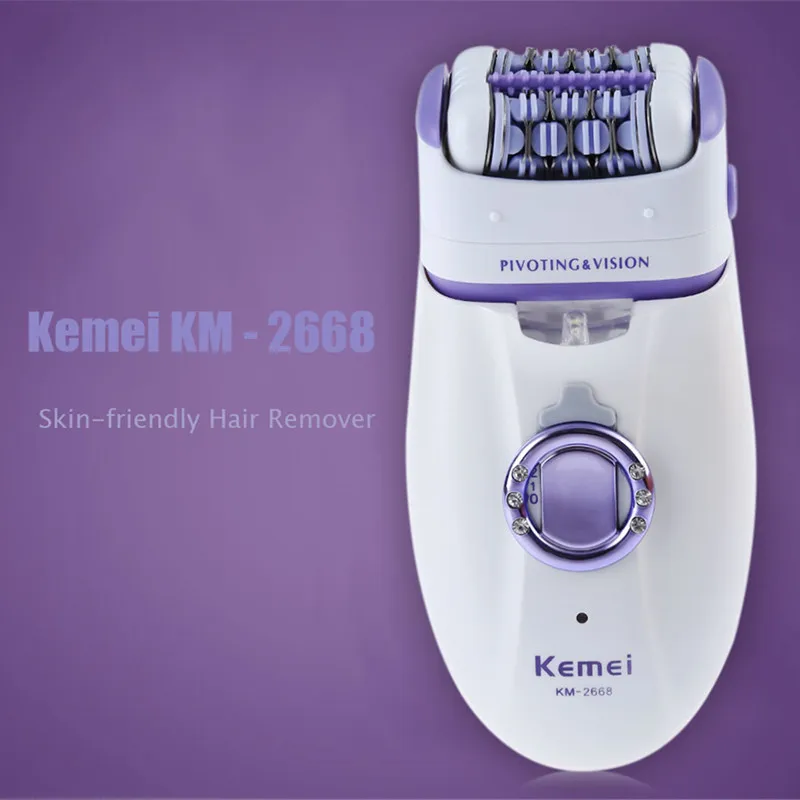 Kemei KM2668 2 in 1 Women Hair Remover Electric Hair Trimmer For Armpit