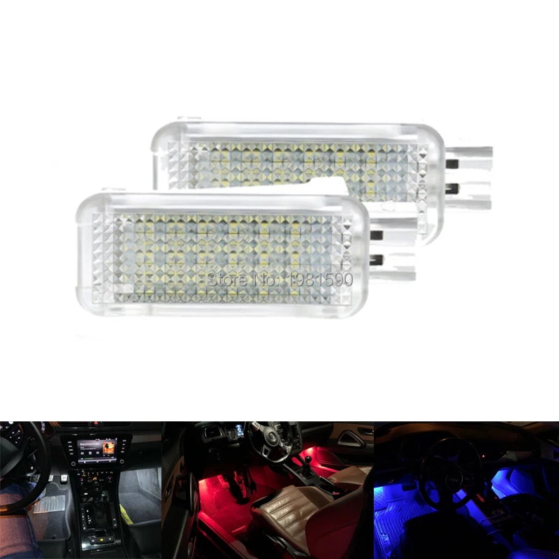 

2pcs led car footwell pathway light for Audi A3 A4 A5 A6 Volkswagen Golf 4/5/6 Skoda Octavia Fabia White blue Red