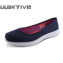 LILAKTIVE Летняя женская обувь Спорт выдалбливают дышащий Для женщин Песчаный пляж обувь слипоны Wallking обувь