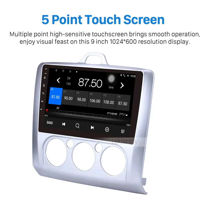 Excellent Harfey 2Din Android 6.0/8.1 9" Car Radio For ford focus EXI MT 2 3 Mk2/Mk3 2004-2011 GPS Navi Multimedia Player Bluetooth 2