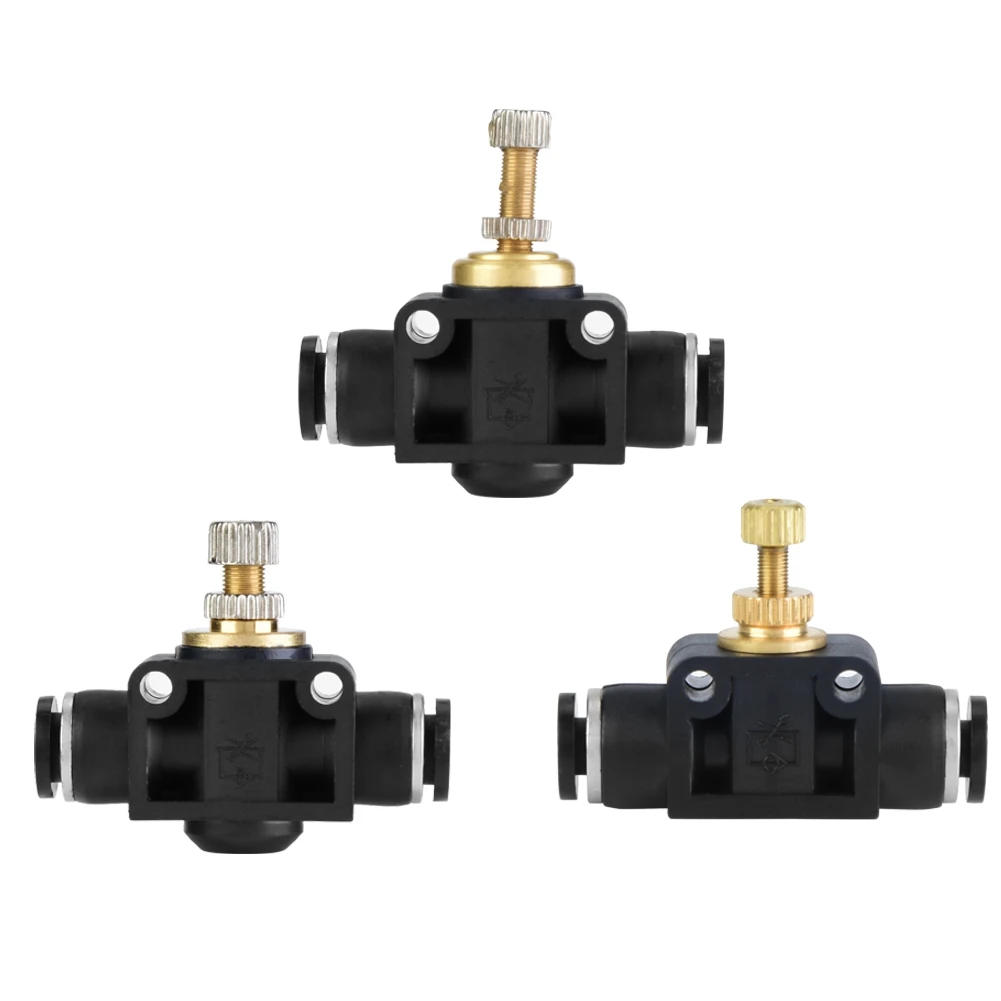 

4/6/8mm Tube Air Flow Controller T Shape Pipe Pneumatic Fitting Regulator Valve Plumbing Valves and Valvs Parts