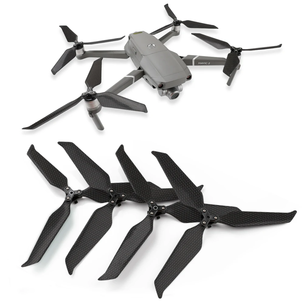 

4PCS Carbon Fiber Propeller for DJI Mavic 2 Pro Zoom Drone Low Noise Blade Quick-release Props Three-blade 8743 Propellers