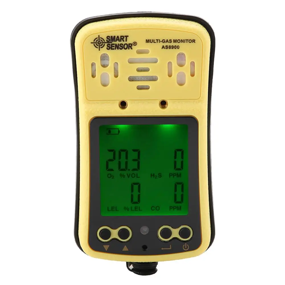 

SMART SENSOR ST8900 Multigas Detector for CO, O2, H2S, LEL Rechargeable Gas Meter