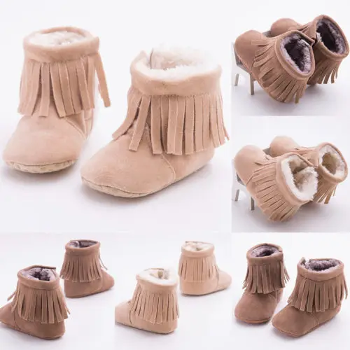 

Winter Baby Shoes Newborn Infant Baby Boy Girl Infant Warm Snow Boots Soft Sole Tassels Booties Prewalker