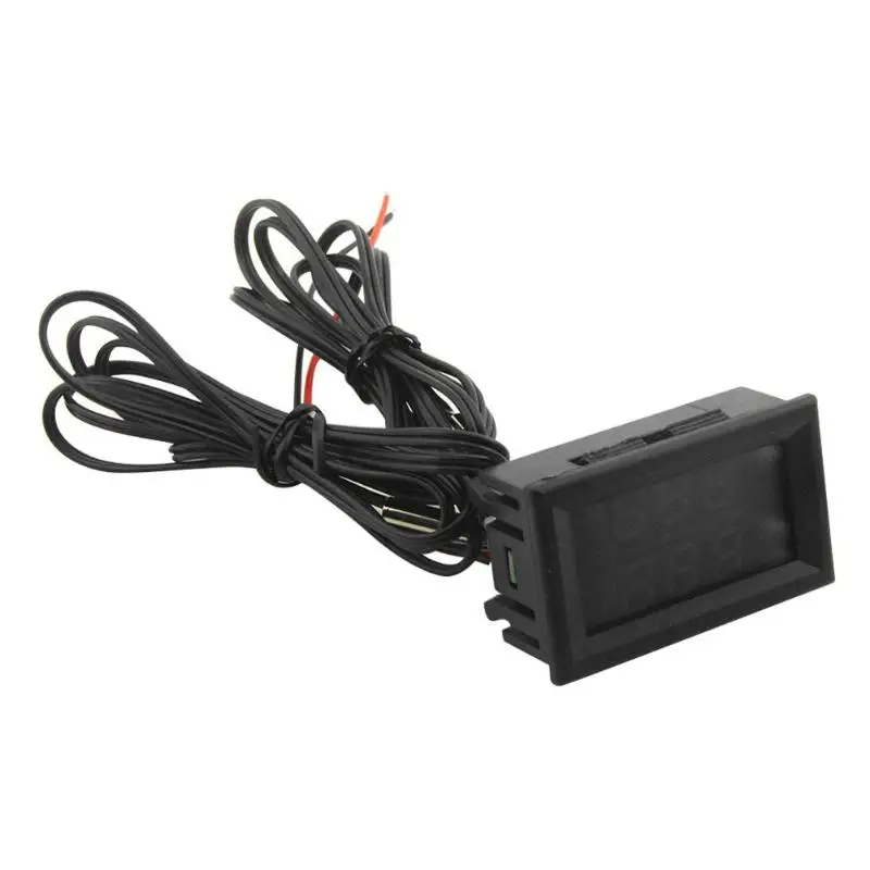 

-50 ° C ~ 125 ° C DC4-28V High-precision Dual-display Digital Car Thermometer NTC Metal Probe LED Monitor Tester