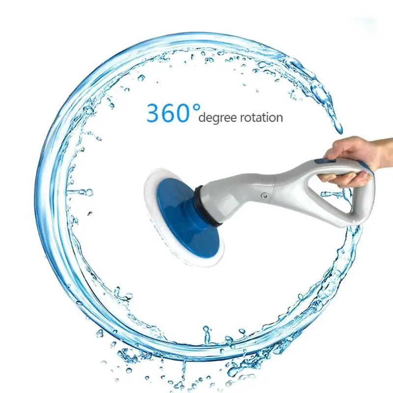 

Cordless Hurricane Muscle Scrubber Electrical Cleaning Brush with Brush Heads Bathroom Surface Bathtub Shower Tile Brush