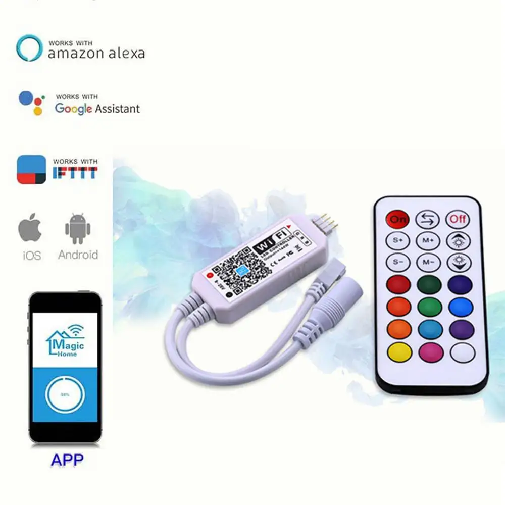 Wifi контроллер полосы пропускания RGB с 21 клавишами беспроводной Пульт