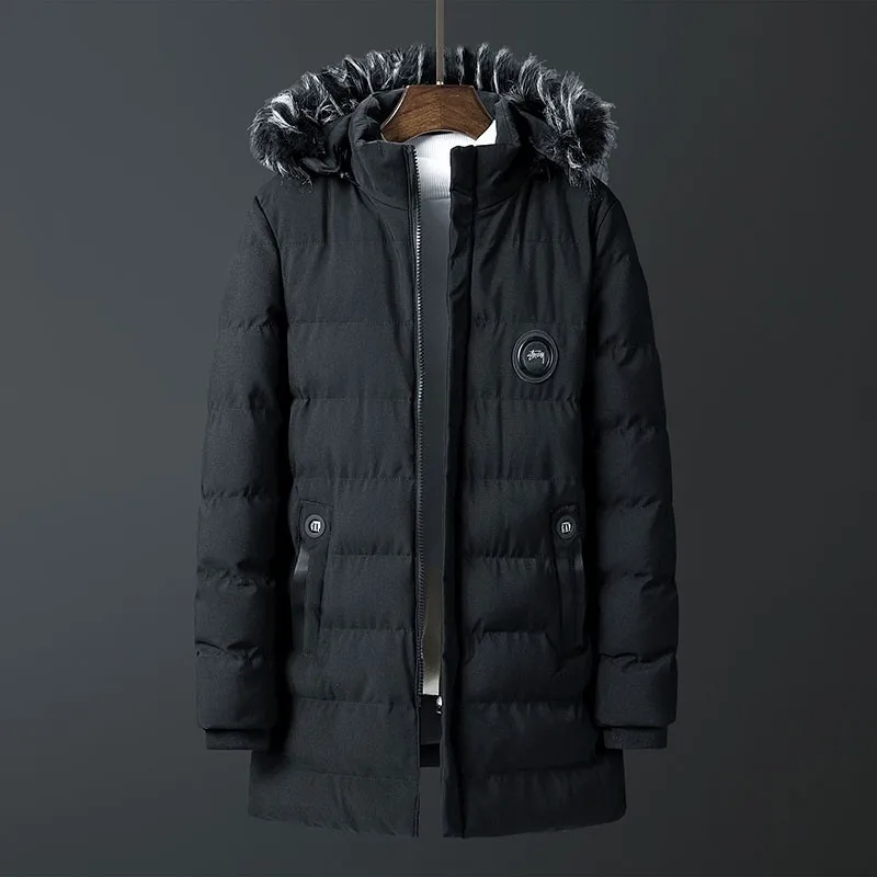 

Varsanol 2018 Long Parka Men New Winter Jacket Warm Coat For Men Fashion Solid Parkas Homme Thickening Hat Warm Coats Hooded Top