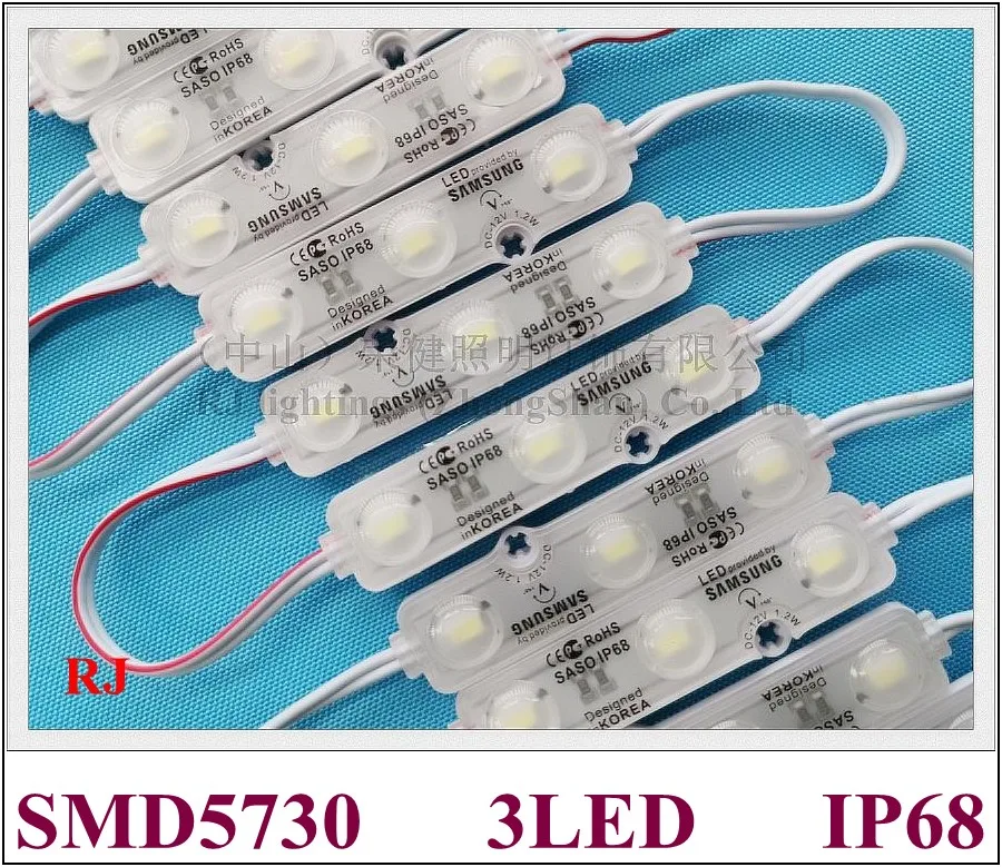 

new design with lens ultrasonic seal LED module waterproof LED back light backlight DC12V 1.2W SMD 5730 3 led IP68 CE ROHS