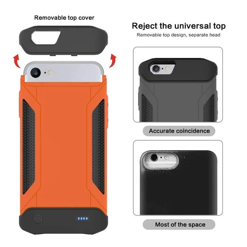 Ультра тонкий 5000 mAh ударопрочный Аккумулятор Чехол для iPhone 6 6s 7 8 Plus Портативный