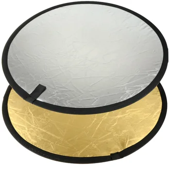 

2 in 1 60cm/23inch Round Flash Studio Refletor Light Disc Silver Gold Riflettore Collapsible Reflector for Photo Studio Outdoor