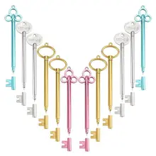 Старинный ключ в форме 0,38 мм гелевая чернильная ручка смелая тонкая точка черные чернила Ретро шикарные ручки 12 шт случайный цвет-SCLL