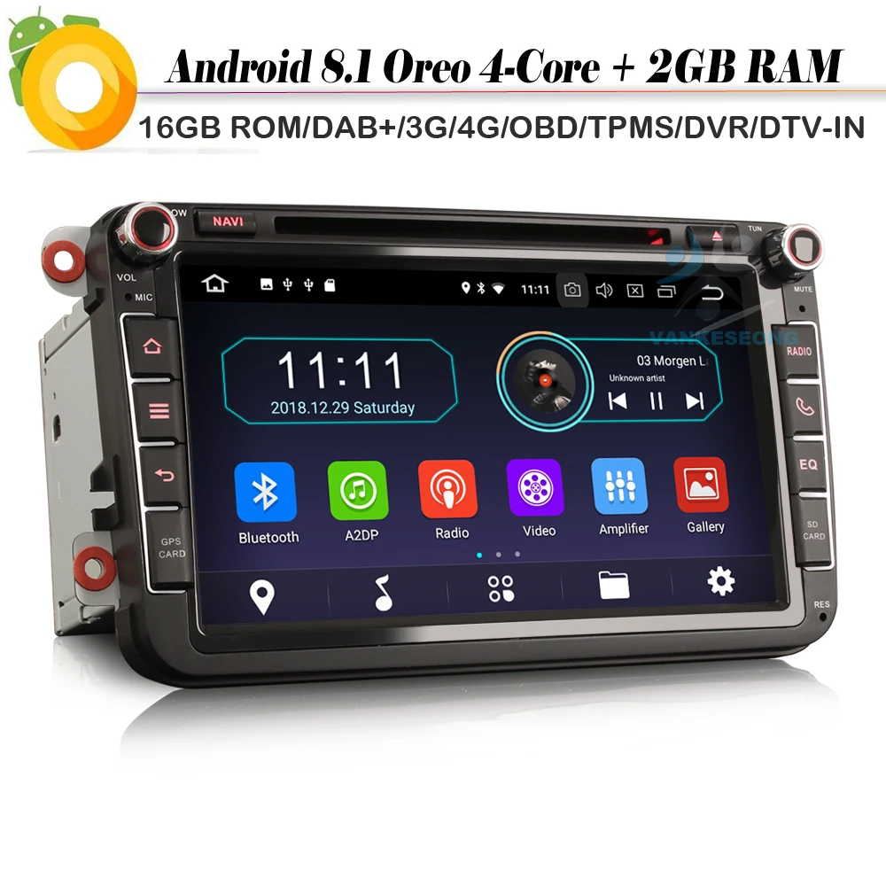 Четырехъядерный DAB + WiFi 4G DVR OBD для PASSAT T5 GOLF Polo Touran TIGUAN EOS Android 8 1 Авторадио