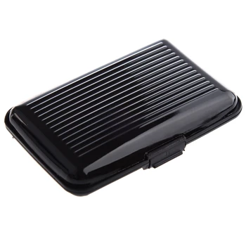 

Business Id Credit Card Holder Wallet Aluminum Metal Case Box-Black