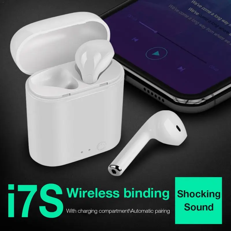 

TWS i7S Bluetooth Earphone 4.2 Pop up Window Earbuds with Charging Case True Stereo Wireless Bluetooth Headset Headphones Cheap