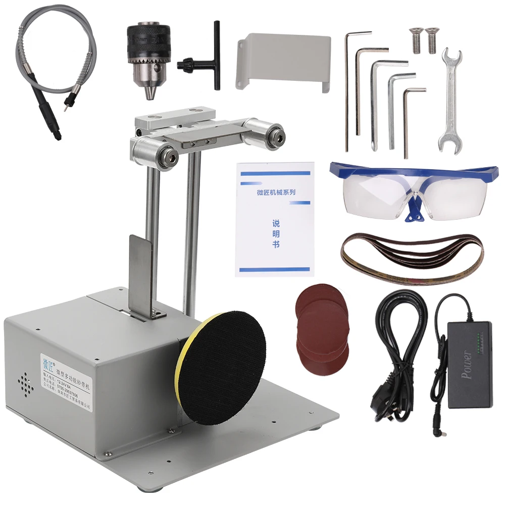 

4-in-1 Power Woodworking Tool Kit Mini Small Table Saw Belt Sander Kit Electric Saw Cutting Machine Set Handmade DIY Cutting Saw