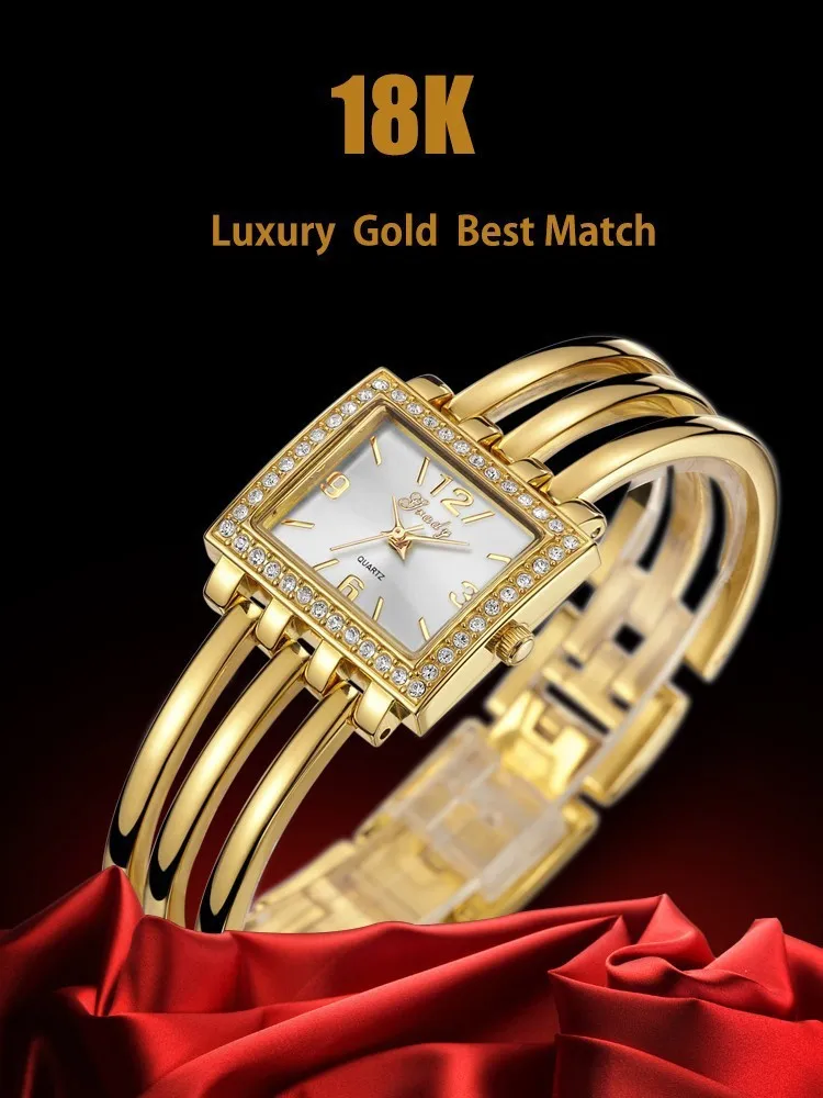 Grady Новая мода позолоченный браслет женские кварцевые часы женские часы наручные часы