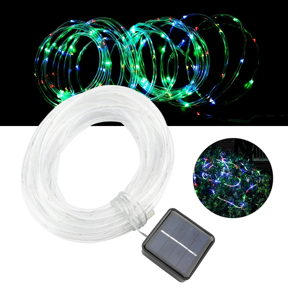 

10m 100LED Solar Powered Lamp String w/ Light Control for Guardrail Shopping Arcade Lighting outdoor solar light string