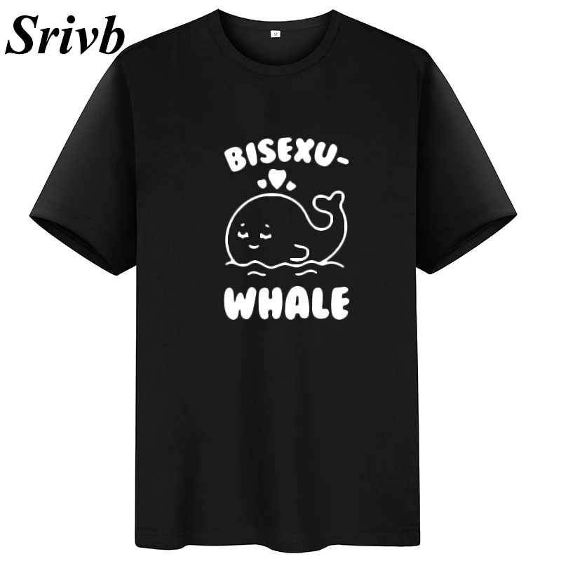 Женская футболка с принтом Srivb Bisexu Whale Забавные футболки графикой большие размеры