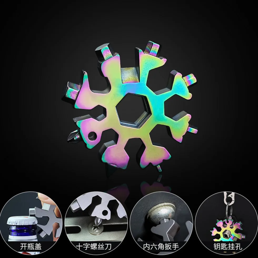 

Snowflake Wrench EDC Multifunction Gadget Hexagon Octagon Compact Portable Outdoor Tools Snowflake Tool Card Bicycle Repair