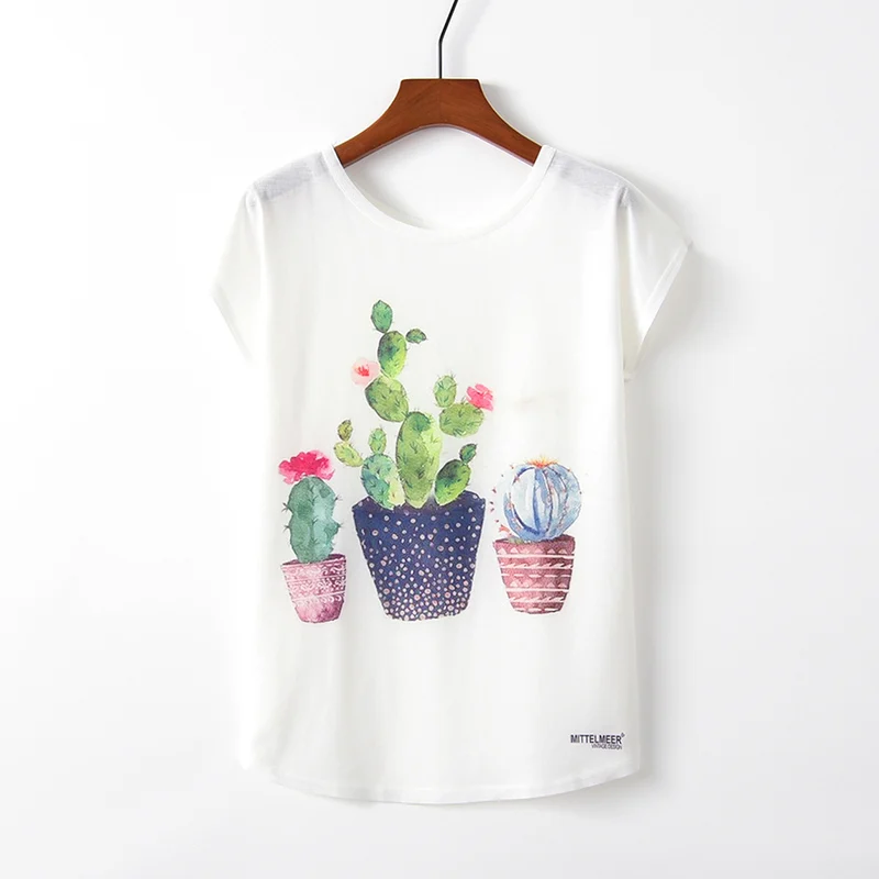 Женская футболка с принтом кактуса Размеры M L XL|Футболки| |