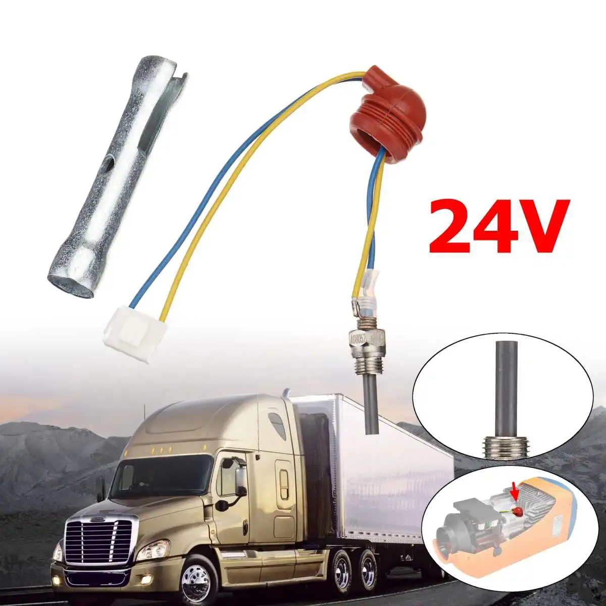 24V D iesel Car Air Heater Glowpin Glow Pin Car Spark Plugs Ignition Wire Cable For VVKB Quality Pin+wrench 24V D iesel Car Air Heater Glowpin Glow Pin Car Spark Plugs Ignition Wire Cable For VVKB Quality Pin+wrench