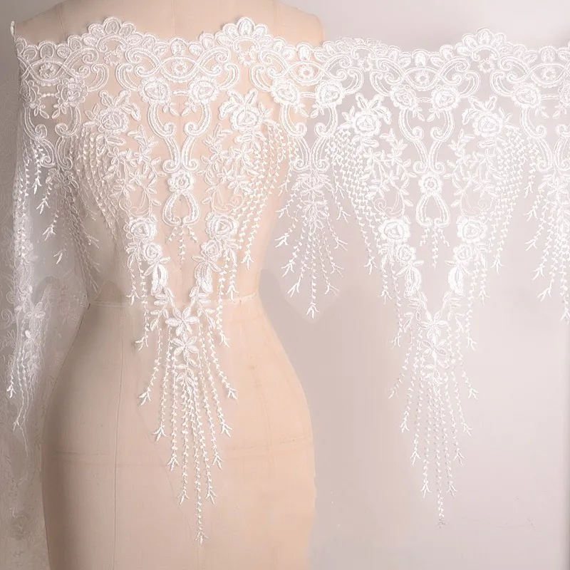 

60cm Width Embroidery Tulle Fine Lace Accessories Wedding Dress Manual Diy Material Clothing The Veil Ornaments Decoration Cloth