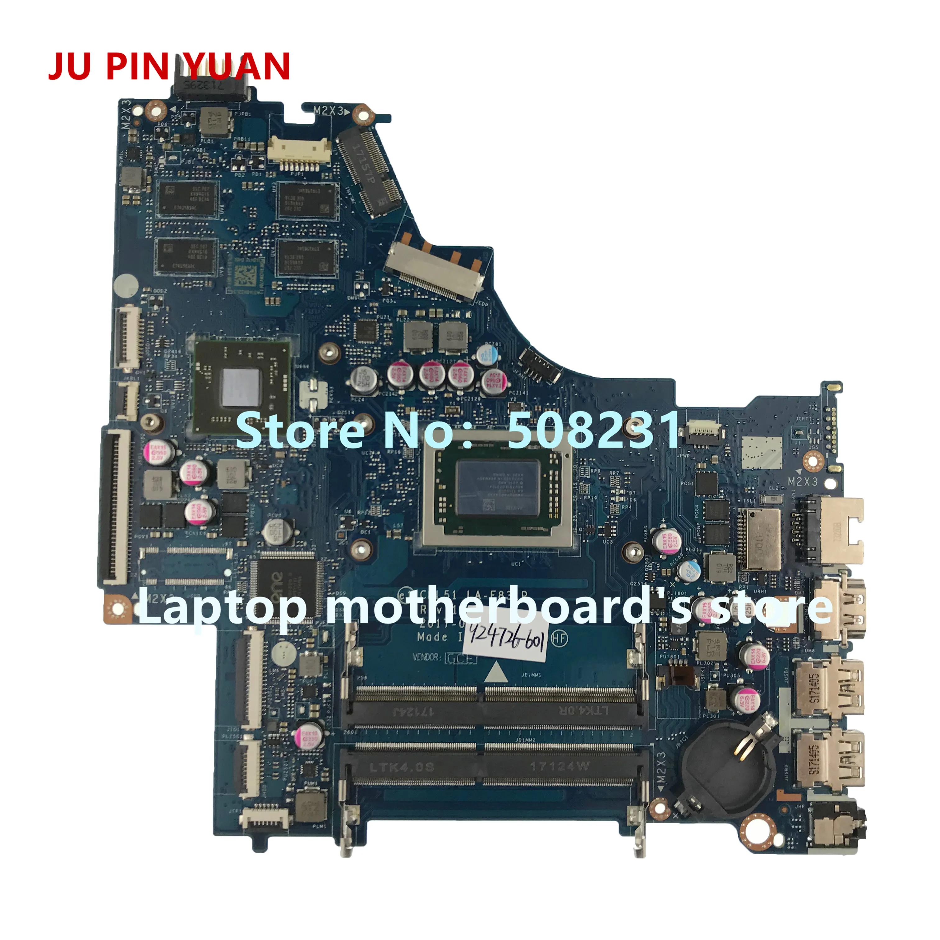 

JU PIN YUAN 924726-601 LA-E831P motherboard For HP Laptop 15-bw Notebook PC A12-9720P fully Tested
