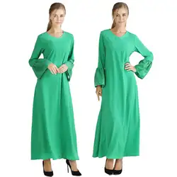 Элегантное женское расклешенное платье с длинным рукавом Абая для мусульман, Дубай кафтан арабский халат джилбаб пайетки v-образный вырез
