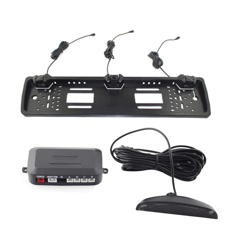 

Car Parking Sensor Kit Auto Reversing Radar European License Plate Monitor System 3 Sensors