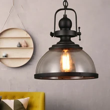 Vintage Industrial glass Pendant Lights Loft iron antique Hanging Lamp for restaurant dining room Bar cafe deco lighting fixture black iron candle pendant lights loft vintage antique art deco sconce pendant hanging lamp fixture lampadari acciaio tree branch