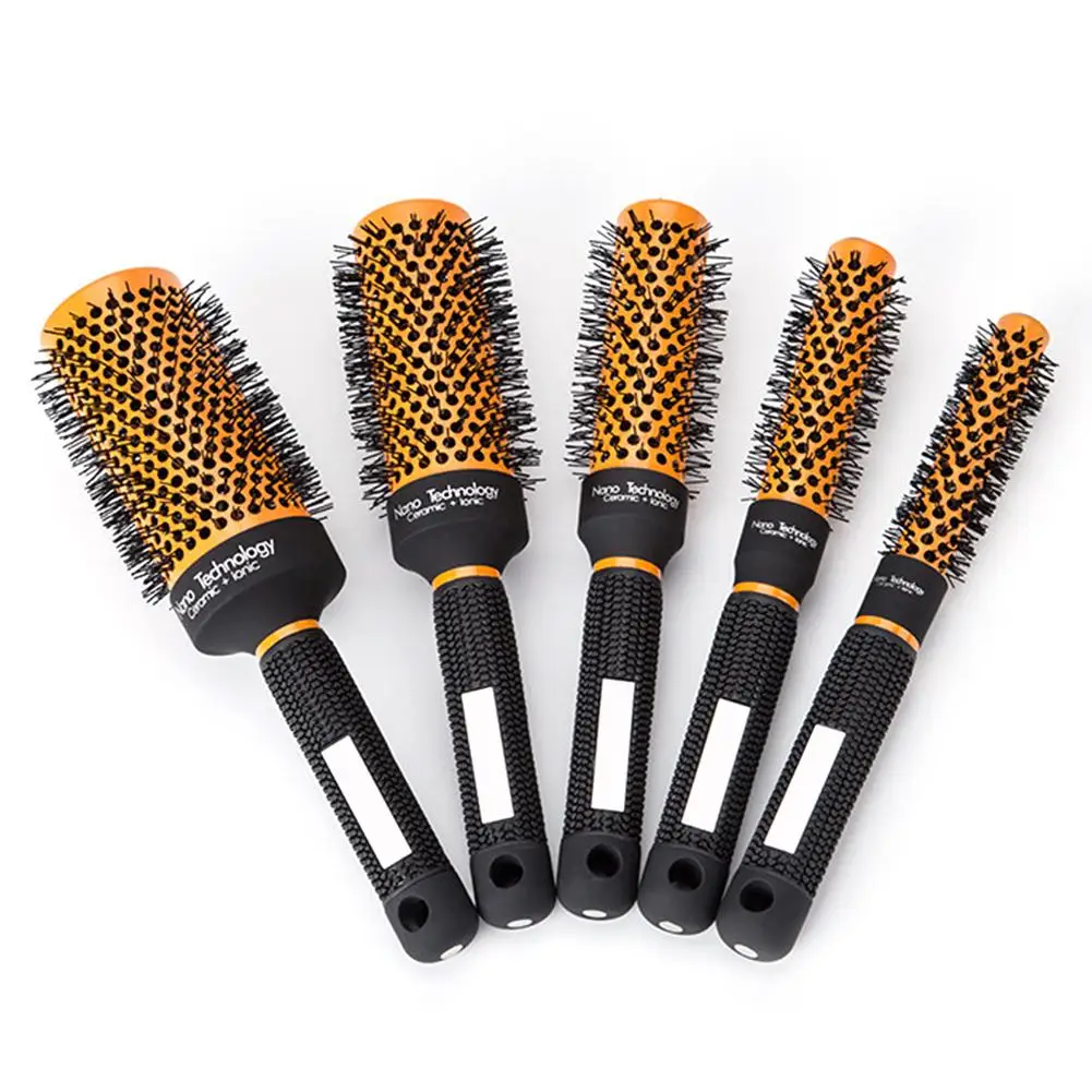 

Hairdressing Brushes Comb Curly Hair Comb Ceramic Roller High Temperature Resistant Anti-static Round Comb Hairbrush Barber
