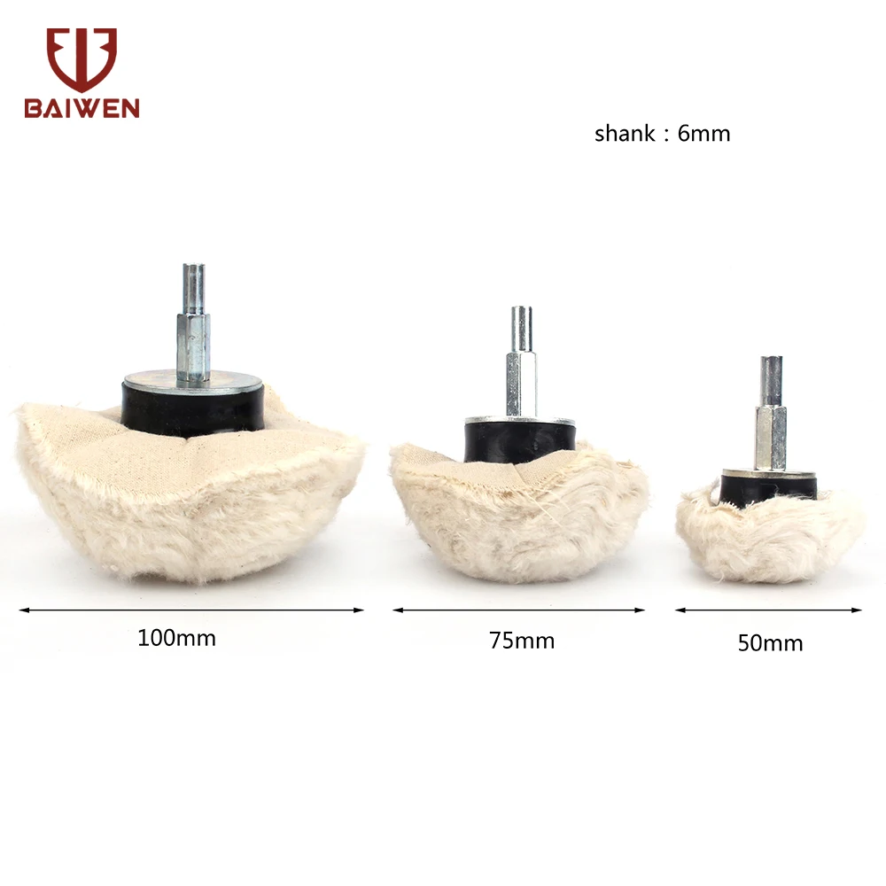 8Pcs Cotton Polishing Wheel For Jewelry Wood Metal Buffing Cone/Column/Mushroom/T-shaped Grinding Head