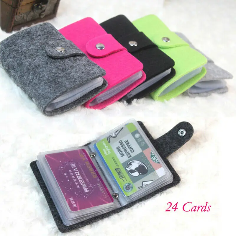 

2019 Newest Hot Mini 24-card felt multi Slim Men Women Wallet Credit ID Card Holder Bag Purse