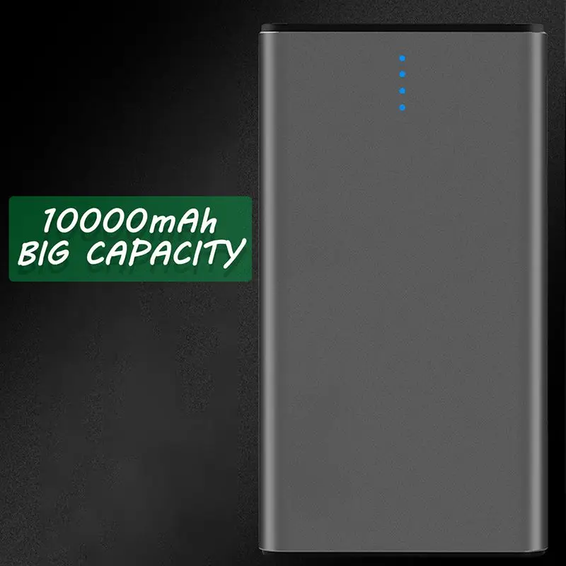 10000 мАч power Bank power bank Тонкий повербанк портативный внешний аккумулятор зарядное устройство для мобильного телефона Xiaomi для Iphone Mobile