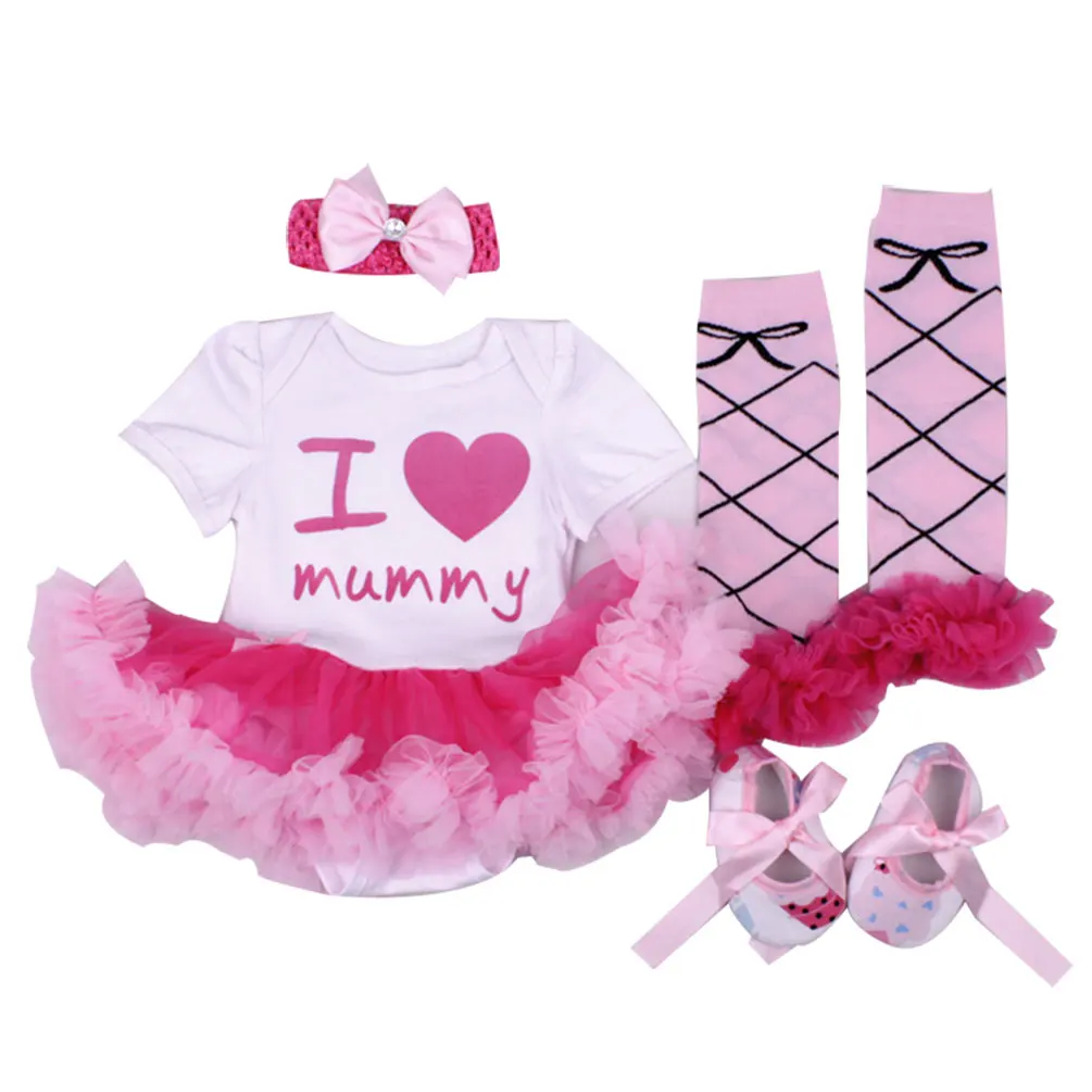 Комплект одежды для маленьких девочек с надписью I Love Mom And Dad 5 предметов детский