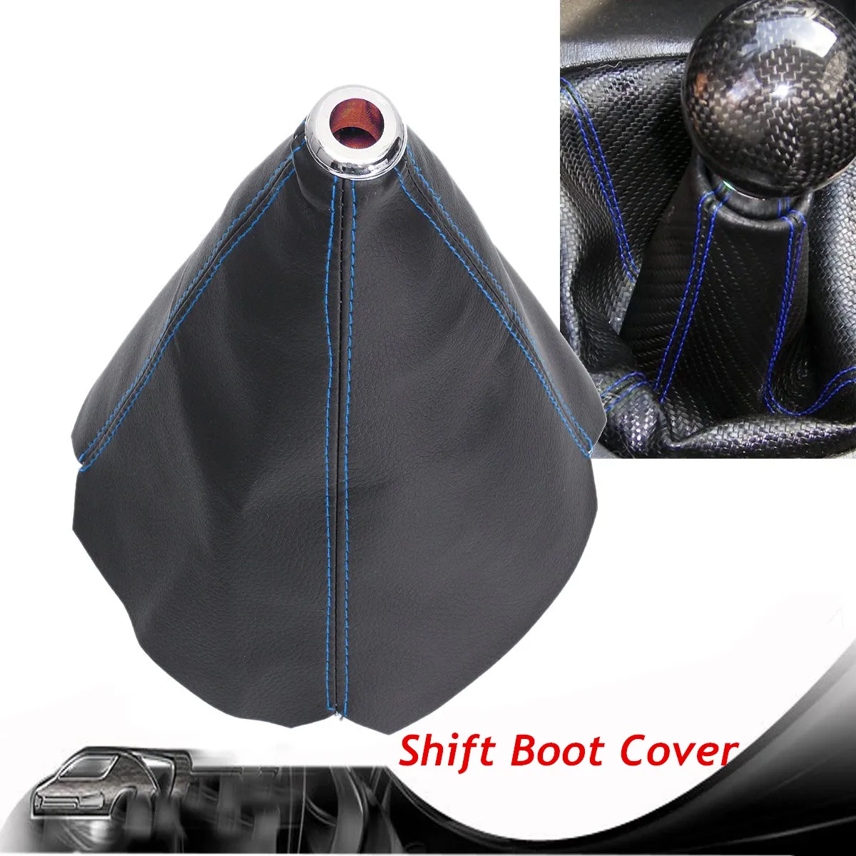 

Universal Car PVC Leather Gear Manual Gaiter Shifter Shift Boot Cover & Stitch