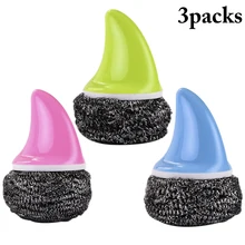 3 шт Губка из нержавеющей стали скруббер творчески оформленное блюдо ершик для чистки посуды