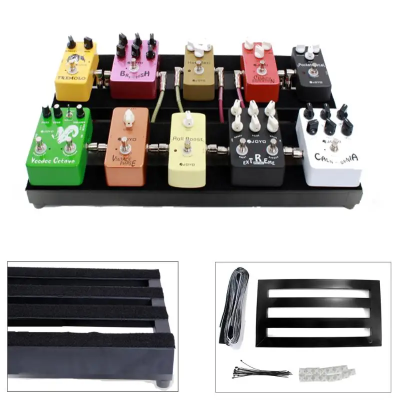 S/M Alloy Metal Guitar Pedal Boards Effects Pedal Board Cases for Electric Guitar +Ties +Explant +1 Tape with adhesive backing S/M Alloy Metal Guitar Pedal Boards Effects Pedal Board Cases for Electric Guitar +Ties +Explant +1 Tape with adhesive backing