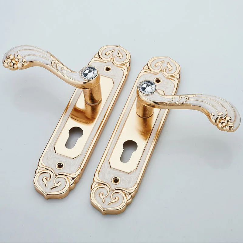 

European Style Luxury Sliding Door Lock Handle Keyed Door Security Lock Decor