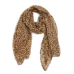 Лидер продаж пикантные модные блестящие леопардовым принтом шифон шаль шарф для женщин и девочек Лидер продаж высокое качество