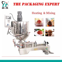 Смешивание и отопление бункер наполнитель крем йогурта Мёд сок соус, варенье наполнитель пастонабивная машина Пневматический поршневой наполнитель